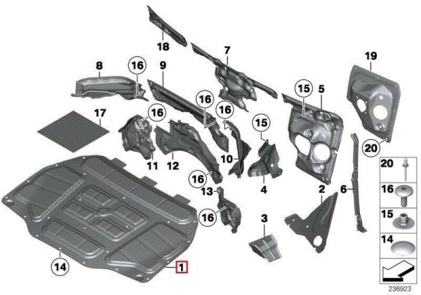 BMW NEW GENUINE 5 SERIES F10 F11 UNDERHOOD SOUND INSULATION FRONT COVER 51486989301 - Image 2