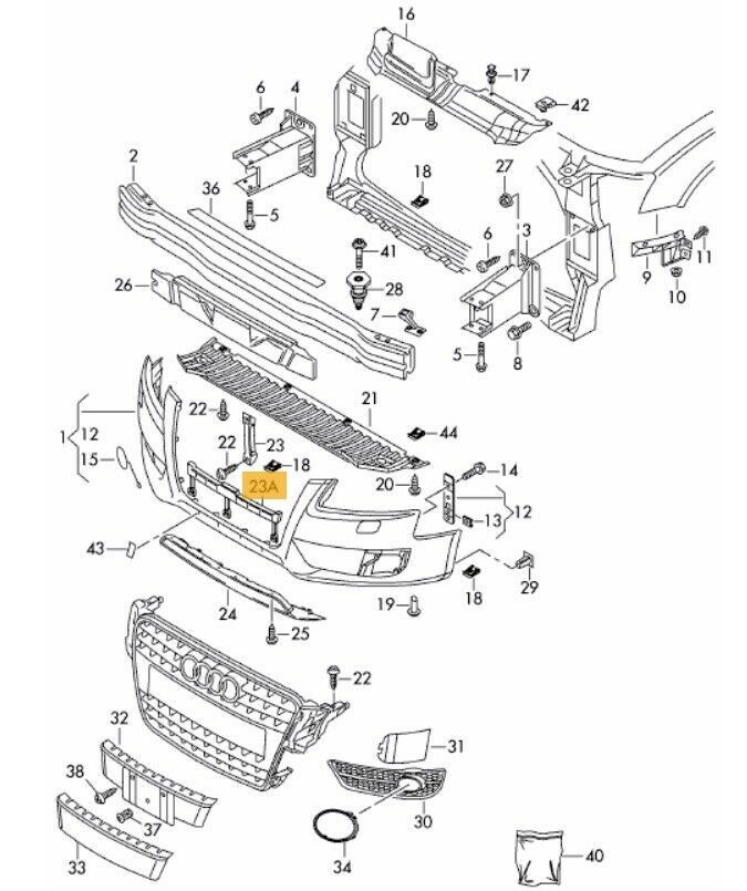NEW GENUINE AUDI A4 2008-2012 FRONT BUMPER LOWER VERTICAL SLAPS STRAP 8K0807899 - Image 2