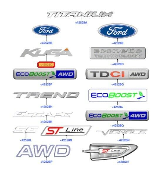 NEW GENUINE FORD KUGA 2008- REAR TRUNK TAILGATE KUGA INSCRIPTION BADGE 1533047 - Image 2