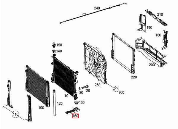 NEW GENUINE MERCEDES BENZ CLA 117 RADIATOR LOWER BRACKET RIGHT O/S A2465040240 - Image 2