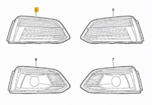 NEW GENUINE AUDI A5 2017-2018 FRONT BUMPER FOG LIGHT GRILL RIGHT O/S LEFT NS SET - Image 2