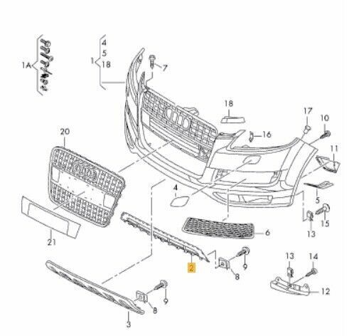 NEW GENUINE AUDI Q7 2010-2016 S LINE FRONT BUMPER LOWER BLACK GRILLE 4L0807683E01C - Image 2