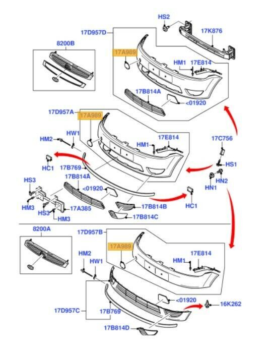 NEW GENUINE FORD FIESTA 2001-2005 FRONT BUMPER TOW HOOK EYE COVER CAP PRIMED 1214013 - Image 2