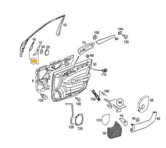NEW GENUINE MERCEDES BENZ MB C W203 TWEETER COVER GRAY SET PAIR L+R O/S N/S - Image 2