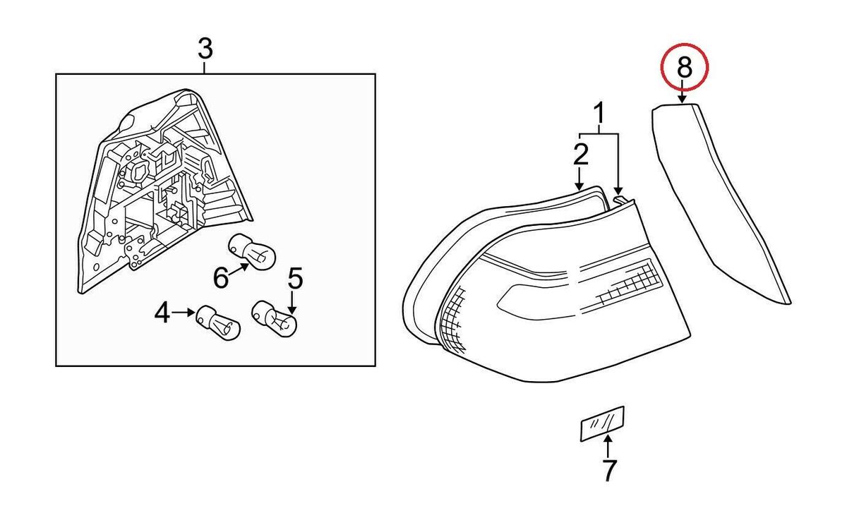 NEW GENUINE BMW E46 CONVERTIBLE INNER TAIL LIGHT COVER SEAL TRIM LEFT N/S 63216933019 - Image 2