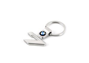 NEW GENUINE BMW 7 SERIES COLLECTION METAL CHROME KEY RING FOB 80272454653