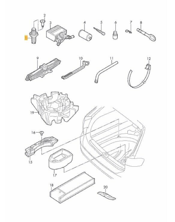 NEW GENUINE VW PASSAT 2014-2018 SPARE WHEEL MOUNTING BOLT 3G0803899E - Image 2