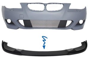 Front Bumper Spoiler Splitter Addon Valance Lip suitable for BMW 5 Series E60/E61 M-Technik (2004-2011) HM Style