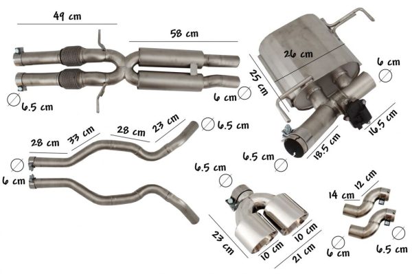 Complete Exhaust System Suitable for Range Rover Sport L494 (2014-2017) with Valvetronic - Image 14