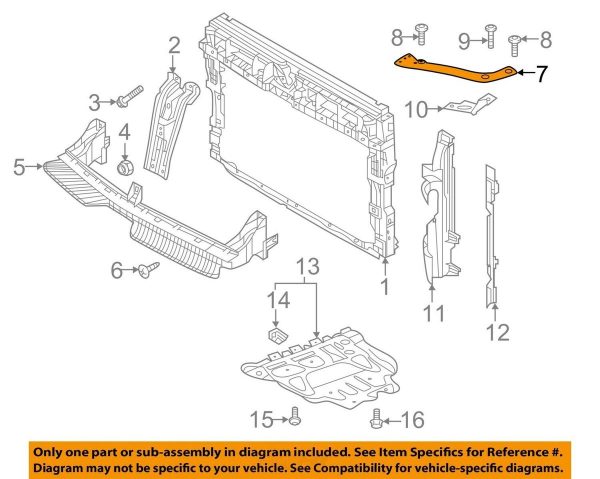 NEW GENUINE VOLKSWAGEN VW TIGUAN RIGHT O/S RADIATOR SUPPORT UPPER BAR 5NA805932A - Image 2