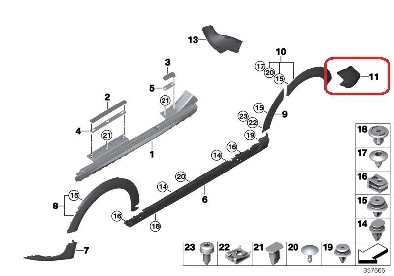 MINI NEW GENUINE F55 S REAR BUMPER LOWER COVER BLACK RIGHT O/S 51127349632 - Image 2