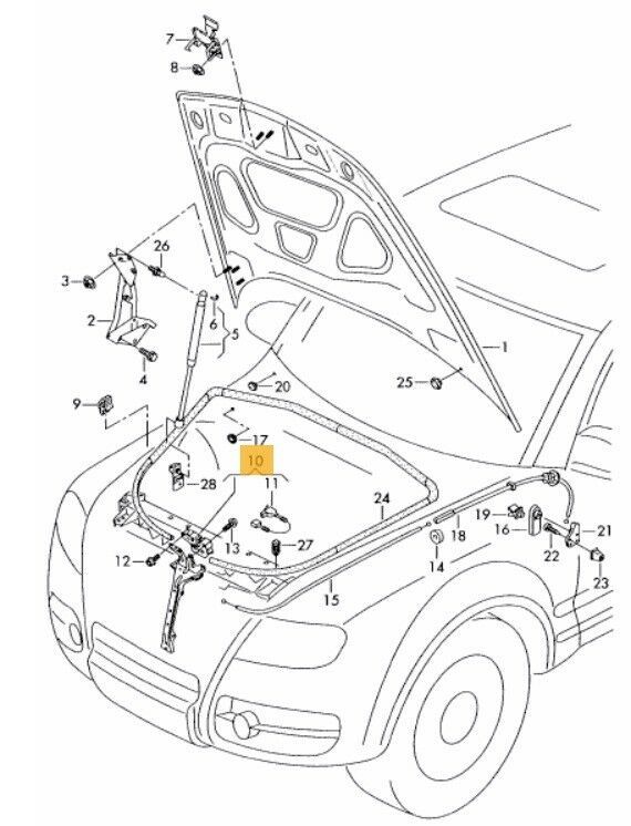 NEW GENUINE VW TOUAREG 2003-2010 BONNET LATCH LOCK WITH MICRO SWITCH 7L0823509C - Image 2