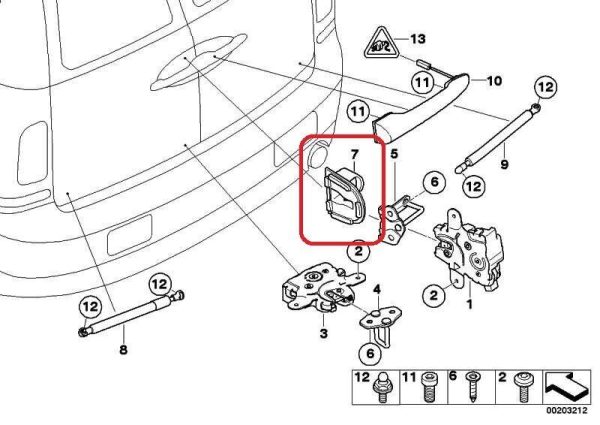 MINI NEW GENUINE CLUBMAN R55 SPLIT DOOR REAR LOWER HATCH COVER BRACKET 51496963797 - Image 2