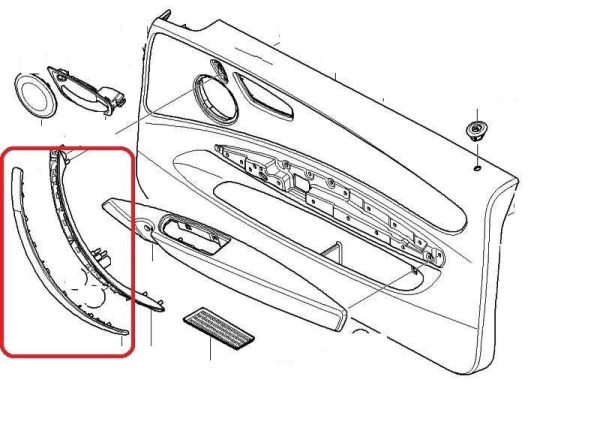 BMW NEW GENUINE E81 E82 E87 E88 FRONT DOOR INSIDE HANDLE MOLDING BLACK RIGHT O/S 51416975352 - Image 2