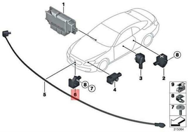 NEW GENUINE BMW 5' F10 F07 6' F12 F13 7' F01 FRONT PEDESTRIAN PROTECTION SENSOR 65779241032 - Image 2