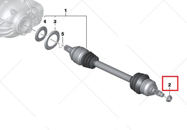 BMW GENUINE NEW E81 E82 E87 E88 E90 E91 E92 E93 F10 F11 F07 E60 AXLE NUT 33411133785 - Image 2