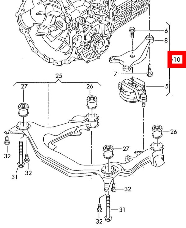NEW GENUINE A4 B7 3L TDI DIESEL ENGINE GEARBOX SUPPORT MOUNT 8E0399105JB - Image 2