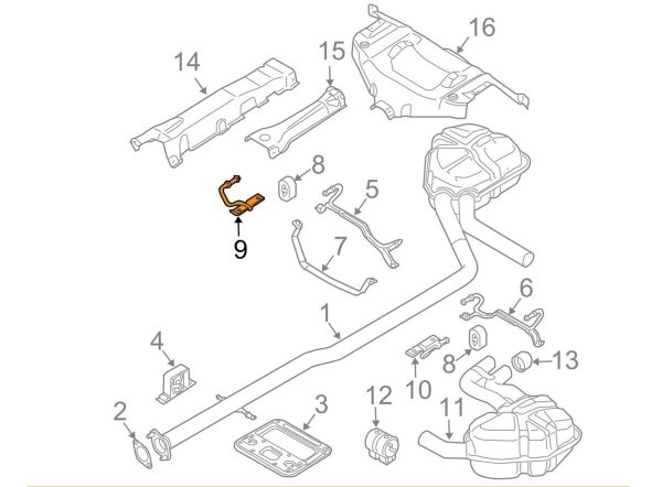 NEW MINI R52 S R53 S RUBBER HANGER BODY UNDERSIDE SUPPORTING BRACKET RIGHT O/S 18201493797 - Image 2