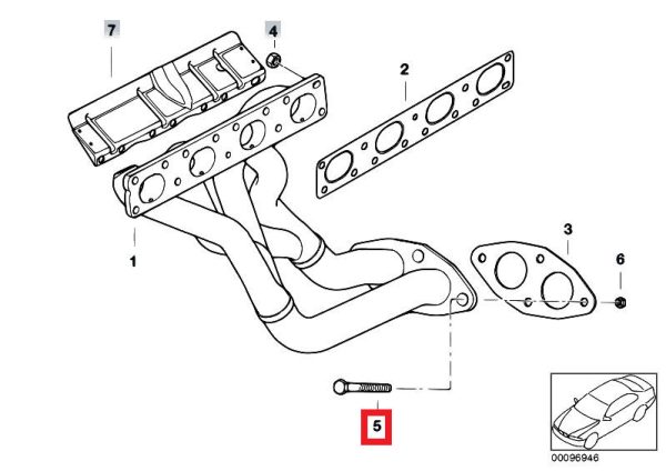 BMW NEW GENUINE E36 E46 E39 E60 EXHAUST MANIFOLD BOLT HEX M10X40 mm 11621427586 - Image 2