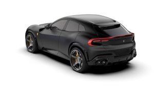 Trunk lower carbon spoiler with spats for Ferrari Purosangue