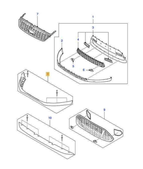 NEW GENUINE FORD MONDEO 10-14 FRONT BUMPER LOWER SPOILER LIP PRIMED 1703250 - Image 2