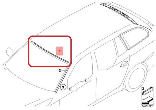 BMW NEW GENUINE E60 E61 5 SERIES FRONT UPPER WINDSHIELD TRIM 51317166841 - Image 2