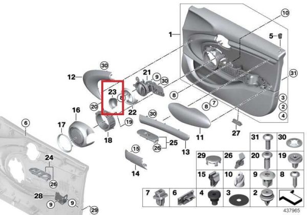 NEW GENUINE MINI F55 F56 F57 F60 TILL 2014/11 DOOR OPENER COVER SCREW CHROME 51417359147 - Image 2