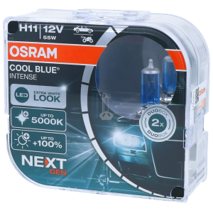 OSRAM Cool Blue Intense H11 +100% (NEXT GEN) Extra White (LED look) Car Bulbs (2 Bulbs)