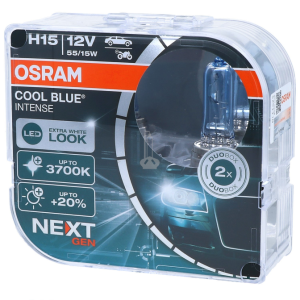 OSRAM Cool Blue Intense H15 +100% (NEXT GEN) Extra White (LED look) Car Bulbs (2 Bulbs)