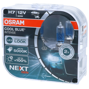 OSRAM Cool Blue Intense H7 +100% (NEXT GEN) Extra White (LED look) Car Bulbs (2 Bulbs)