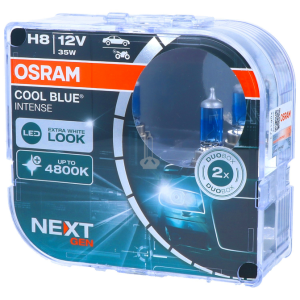 OSRAM Cool Blue Intense H8 +100% (NEXT GEN) Extra White (LED look) Car Bulbs (2 Bulbs)