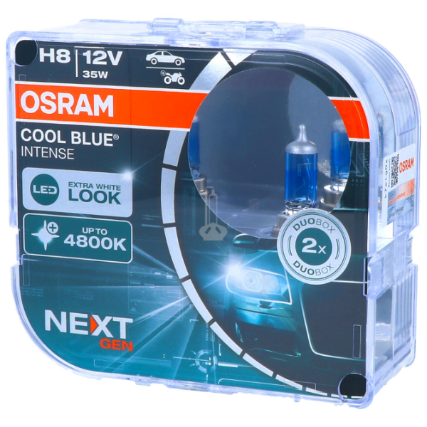 OSRAM Cool Blue Intense H8 +100% (NEXT GEN) Extra White (LED look) Car Bulbs (2 Bulbs)