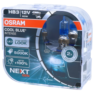 OSRAM Cool Blue Intense HB3 +100% (NEXT GEN) Extra White (LED look) Car Bulbs (2 Bulbs)