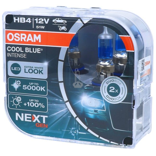 OSRAM Cool Blue Intense HB4 9006 +100% (NEXT GEN) Extra White (LED look) Car Bulbs (2 Bulbs)