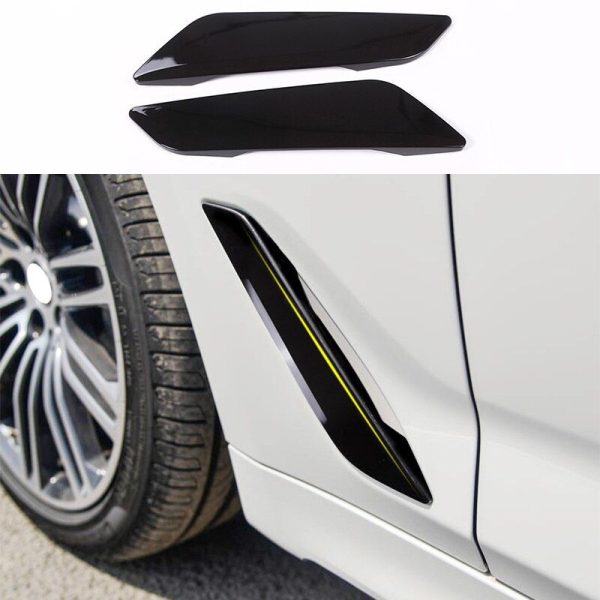 FRONT SIDE FENDER VENTS COVERS FOR BMW G30 / G31 17- GLOSSY BLACK