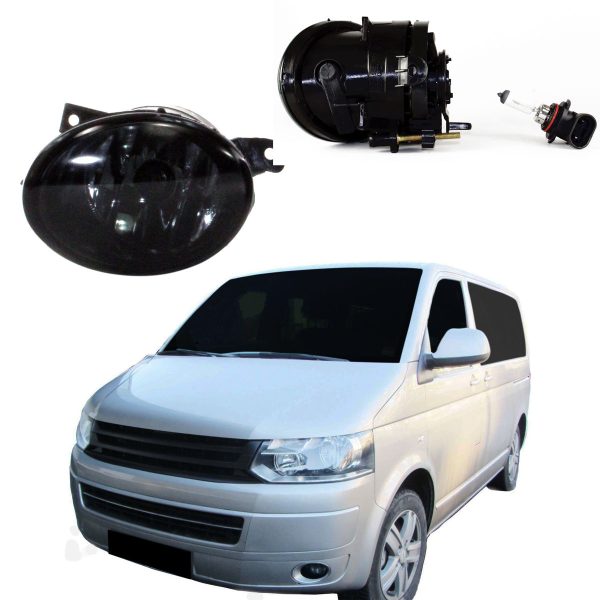 Black Smoked Fog Ligths set For VW T5 10-15 Facelift All models
