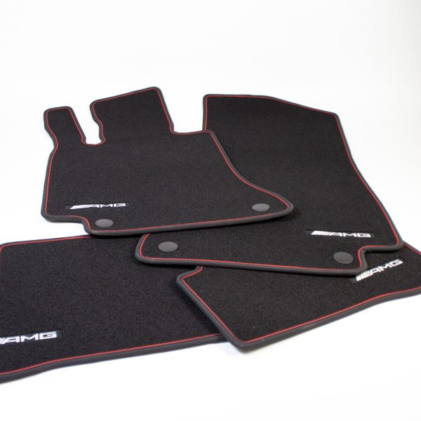 Genuine AMG Performance Black Velour floor mats set 4x Carpets For Mercedes W205 S205