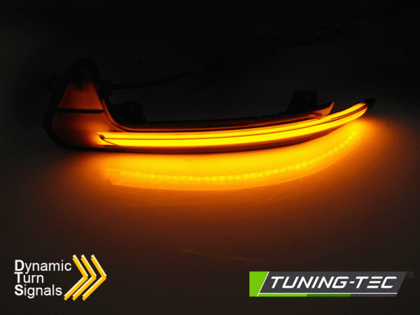 Black Smoked LED SEQ mirror side markers repeaters For Audi A6 S6 C7 11-18 - Image 3