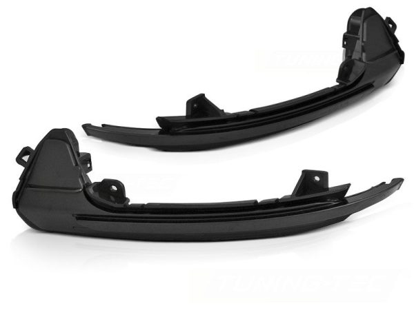 Black Smoked LED SEQ mirror side markers repeaters For Audi A6 S6 C7 11-18 - Image 2