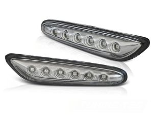 SIDE TURN MARKERS CLEAR CHROME LED fits BMW E81 / E82 / E87 / E88 2004 - 2013