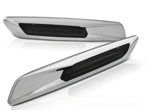 SIDE TURN MARKERS SMOKED LED CHROME F10 STYLE fits BMW E81 / E82 / E87 / E88 2007-2010