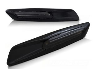 SIDE TURN MARKERS SMOKED LED GLOSSY BLACK F10 STYLE fits BMW E90 / E91 / E92 / 93 2005 - 2011