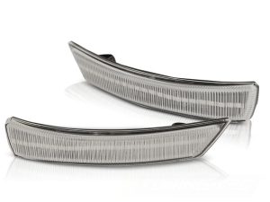 SIDE TURN MARKERS LED WHITE SEQ Fits FORD FOCUS MK2 / MK3 2008 - 2018