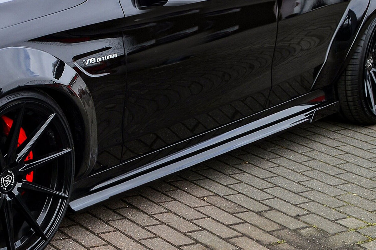 Performance Side skirts addons / Blades / diffusers / sill covers with Wing For Mercedes C-Class C63AMG+S W205 15-21 - Image 3