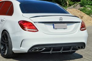 ANG C63 Look Black Gloss Rear trunk Spoiler Lip For Mercedes W205