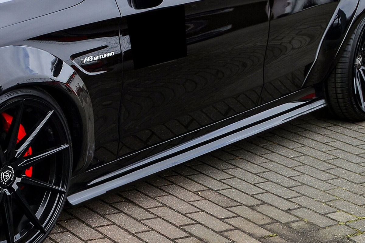 Performance Side skirts addons / Blades / diffusers / sill covers with Wing For Mercedes C-Class C63AMG+S W205 15-21 - Image 2