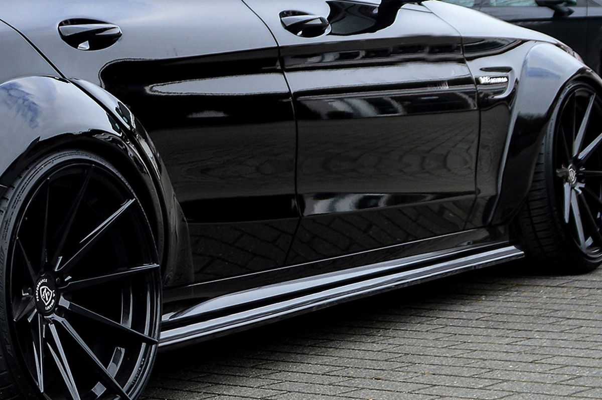 Performance Side skirts addons / Blades / diffusers / sill covers with Wing For Mercedes C-Class C63AMG+S W205 15-21 - Image 3