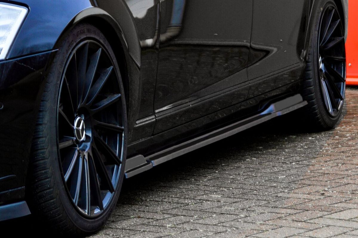 Performance Side skirts addons / Blades / diffusers / sill covers with Wing For Mercedes S-Class W221 long version 09-13 - Image 2
