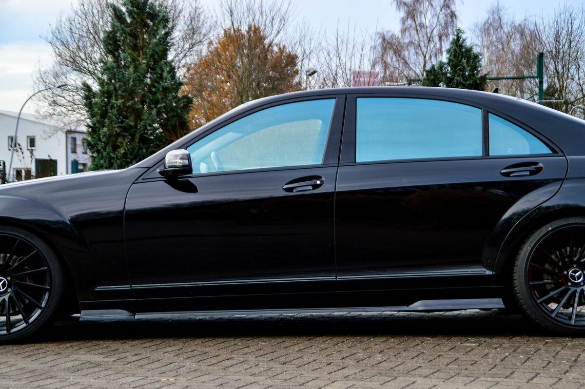 Performance Side skirts addons / Blades / diffusers / sill covers with Wing For Mercedes S-Class W221 long version 09-13 - Image 3