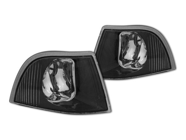 BLACK Clear OE Look Front Turnsignals For Volvo S40 / V40 MK1 1996-1999 - Image 2
